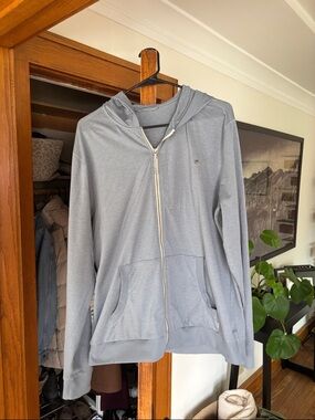 Vuori Ponto Light Blue Zip Hoodie